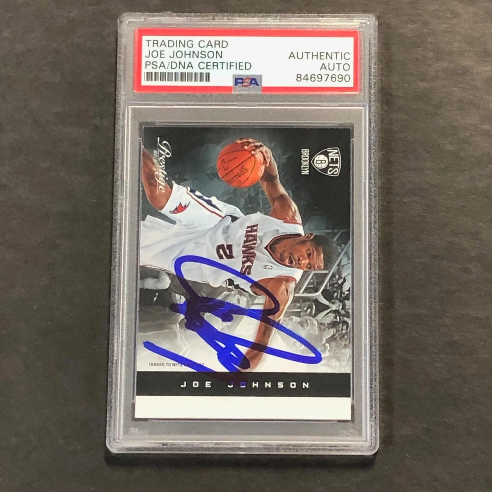 2012-13 Panini Studio #83 Joe Johnson Signed Card AUTO PSA Slabbed Nets
