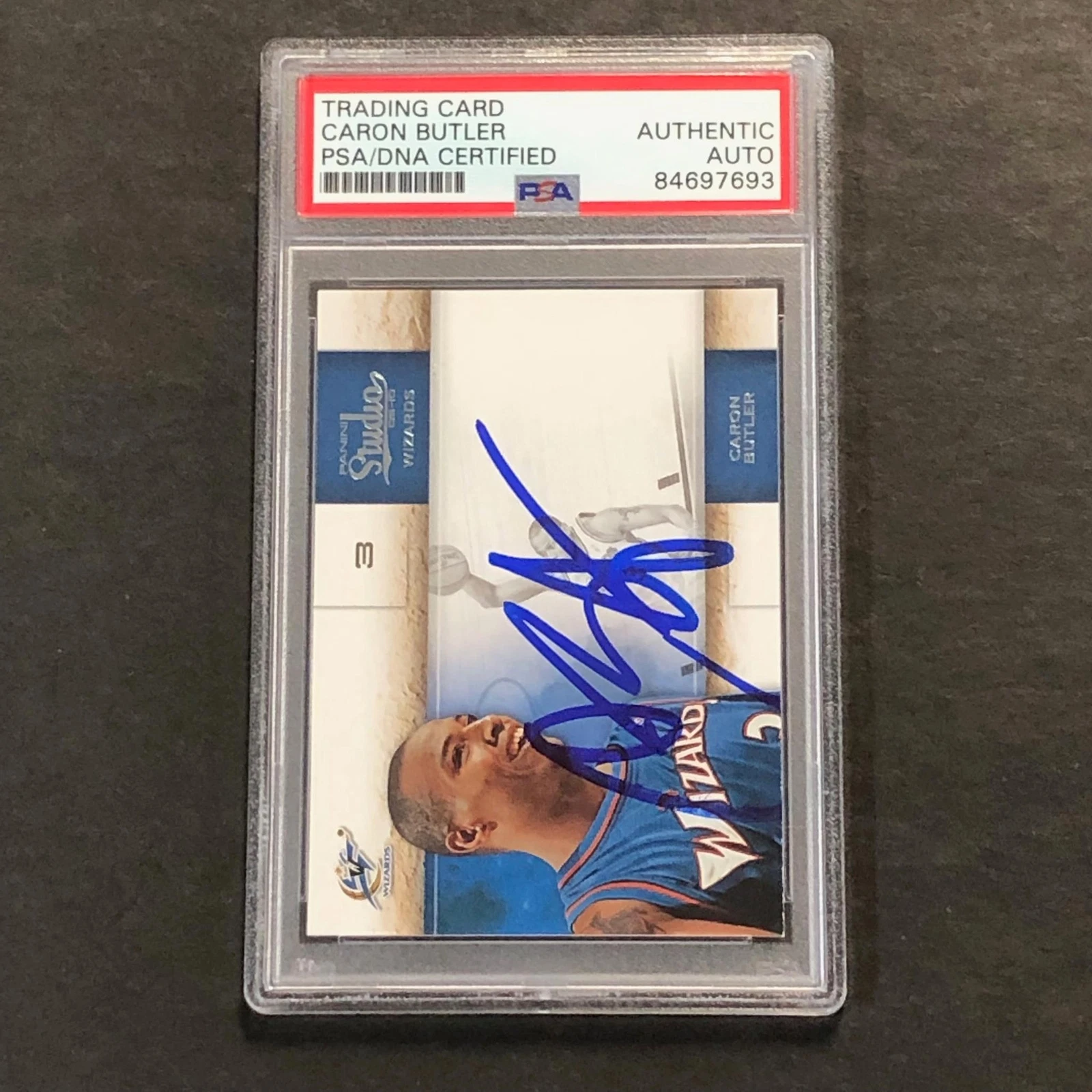 2009-10 Panini Studio #99 Caron Butler Signed Card AUTO PSA Slabbed Wizards
