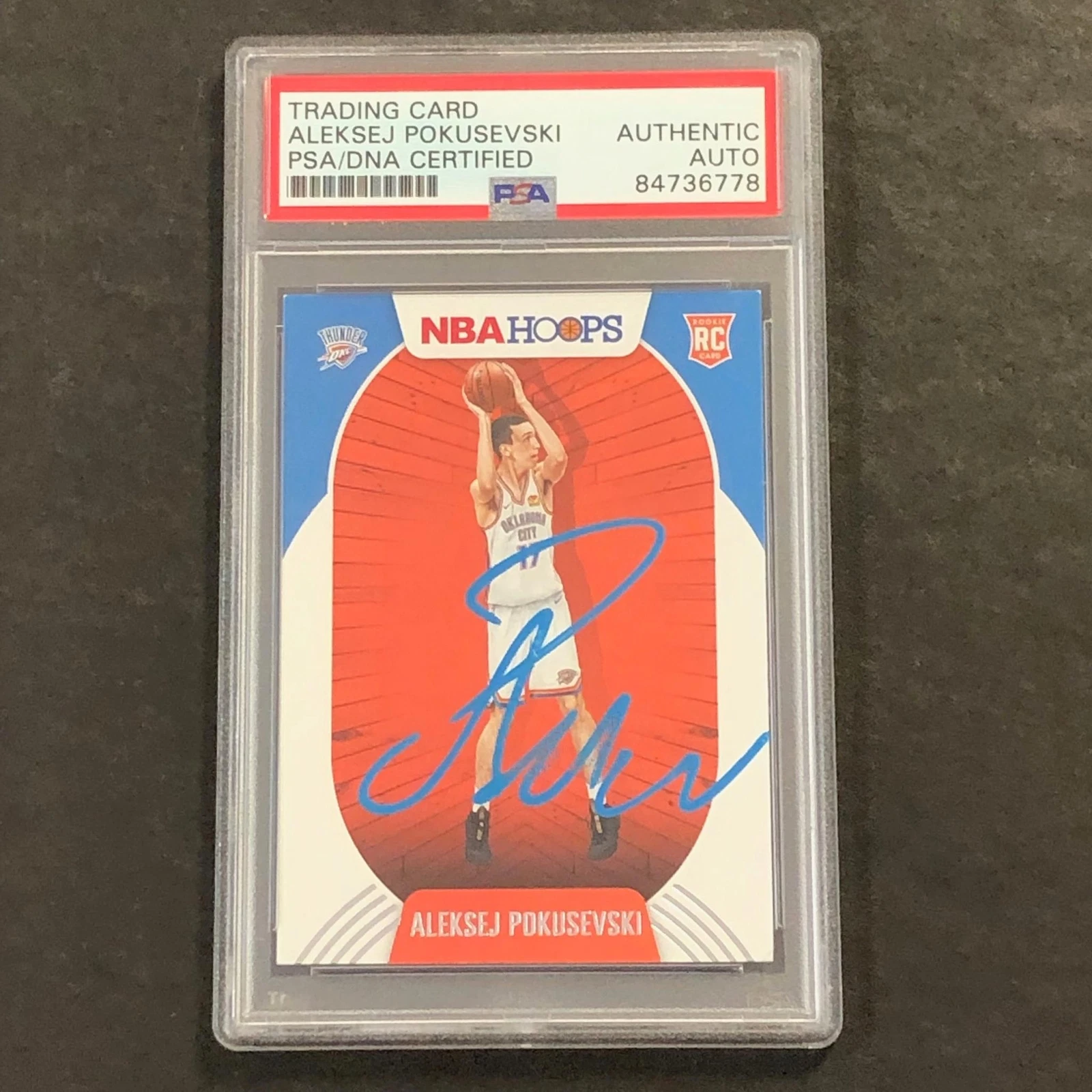 2020-21 Panini NBA Hoops #219 Aleksej Pokusevski Signed Card AUTO PSA Slabbed RC
