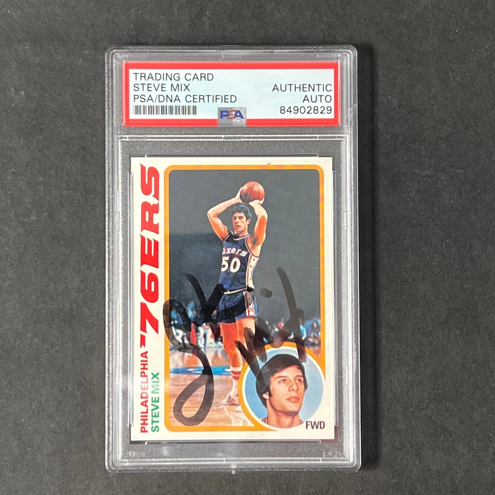 1969 TOPPS BASKETBALL #18 STEVE MIX SIGNED CARD AUTO PSA SLABBED 76ERS COLLECTIBLE MEMORABILIA