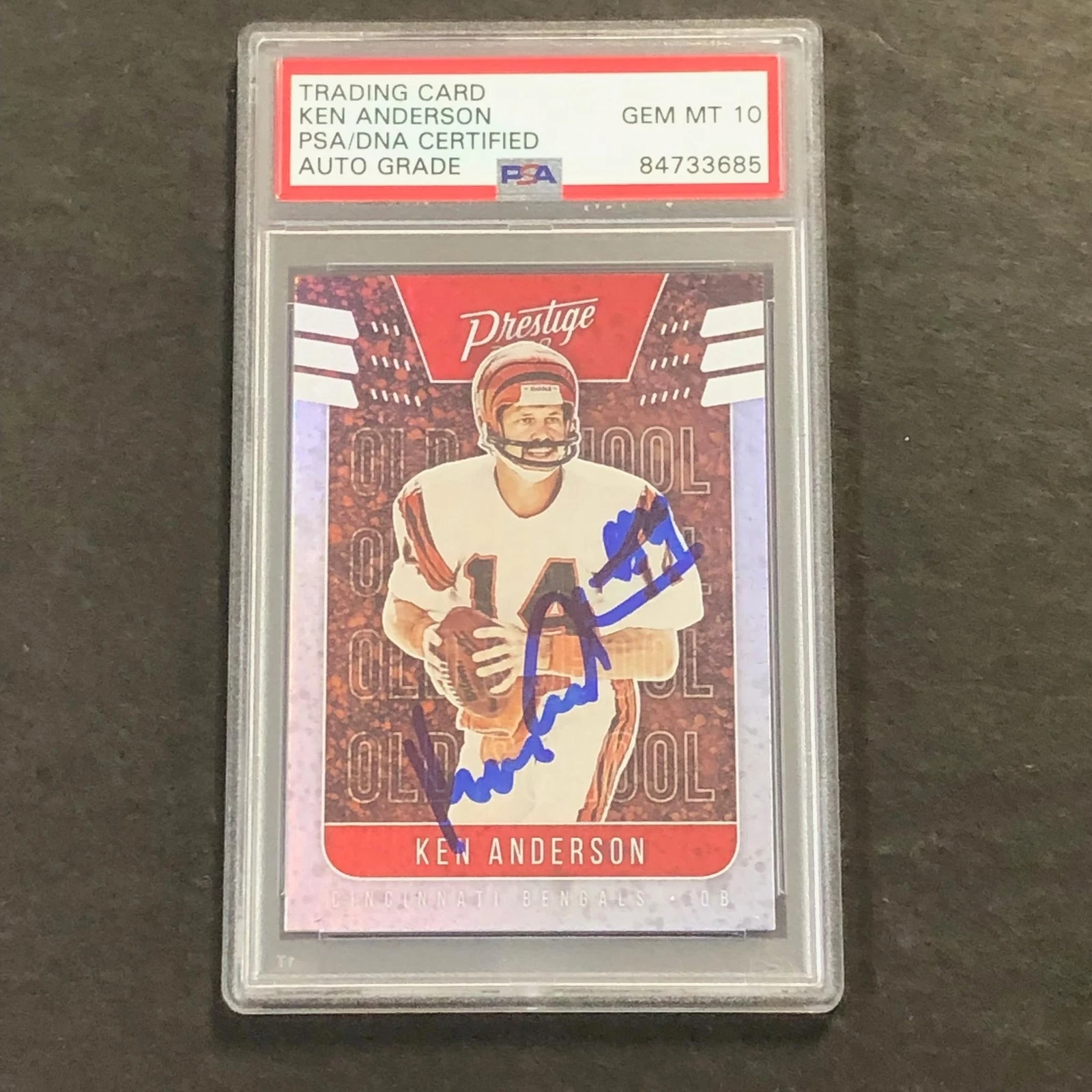 2020 Panini Prestige #OS-KA Ken Anderson AUTO 10 card PSA Bengals Signed
