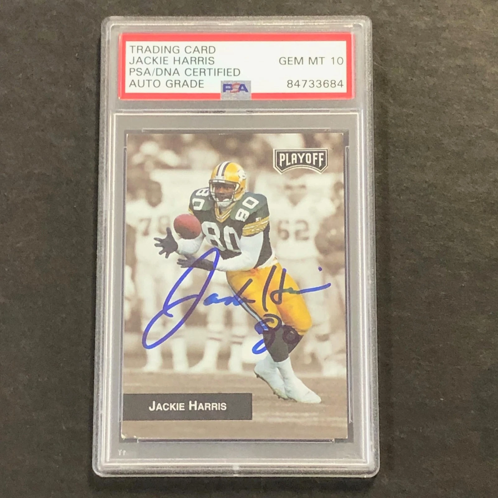 1993 Playoffs #213 Jackie Harris AUTO 10 card PSA Packers Signed
