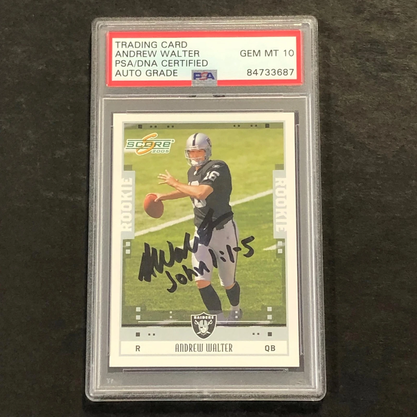 2005 Donruss Score #370 Andrew Walter AUTO 10 card PSA Raiders Signed
