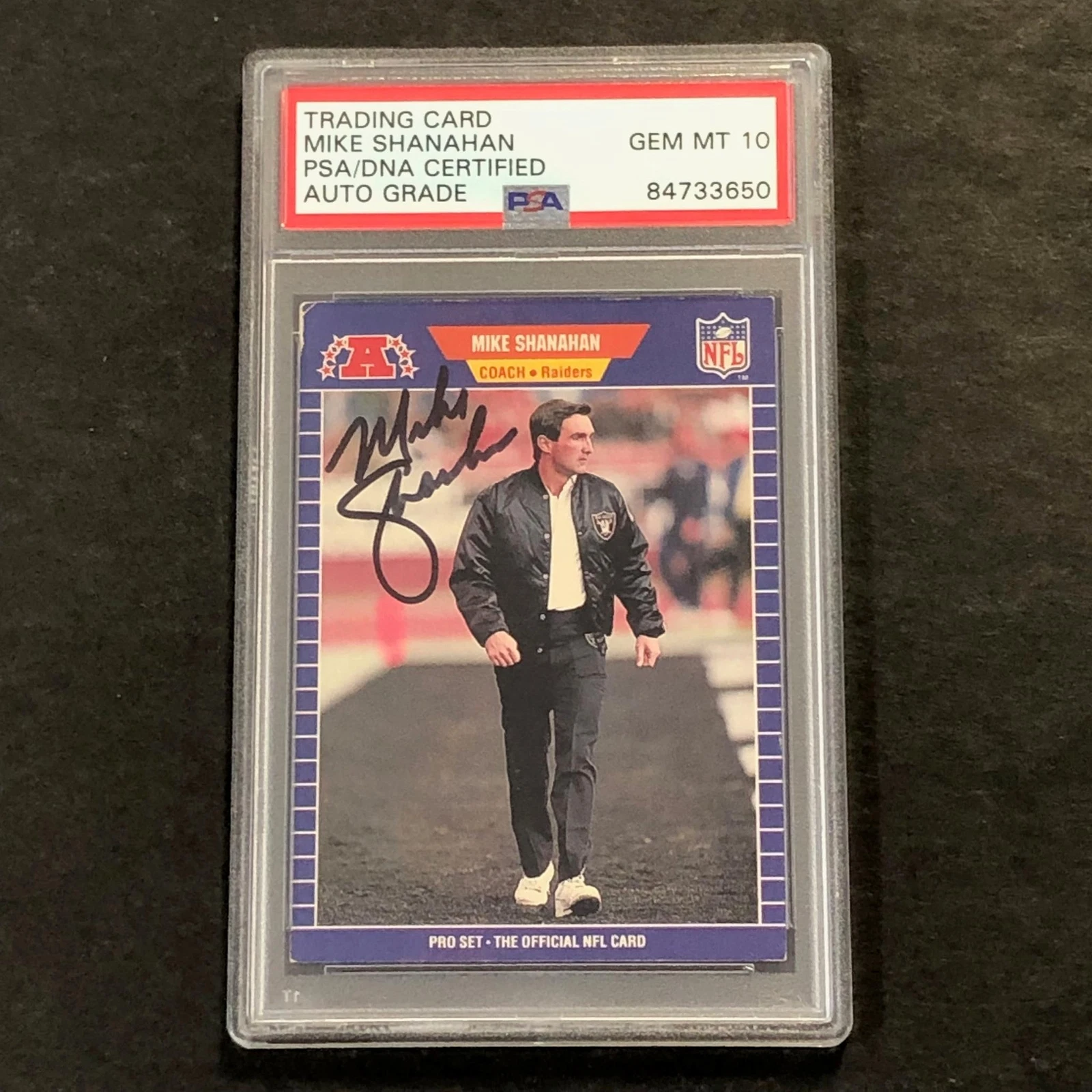 1989 NFL #194 Mike Shanahan AUTO 10 card PSA Signed Raiders
