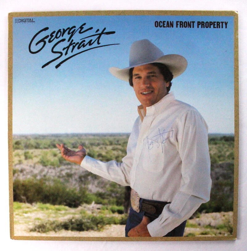 George Strait Signed Autograph Album Vinyl Record - Ocean Front Property JSA COA
