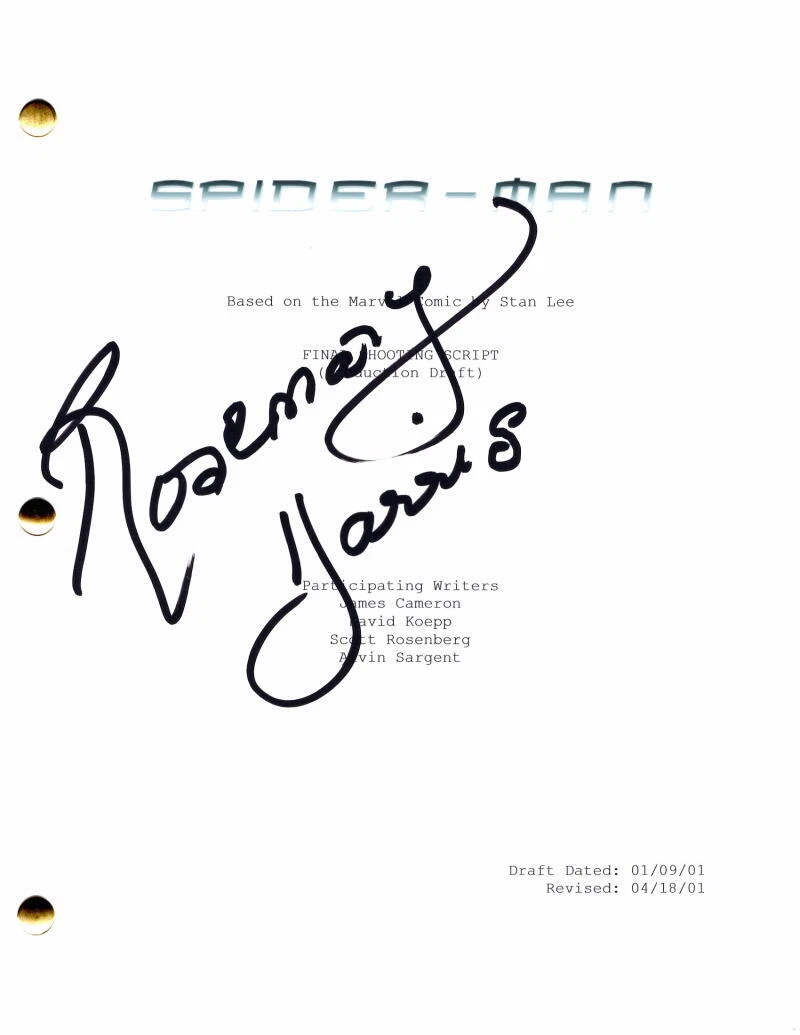 Rosemary Harris Signed Autograph Spider-Man 2002 Full Movie Script - Aunt May
