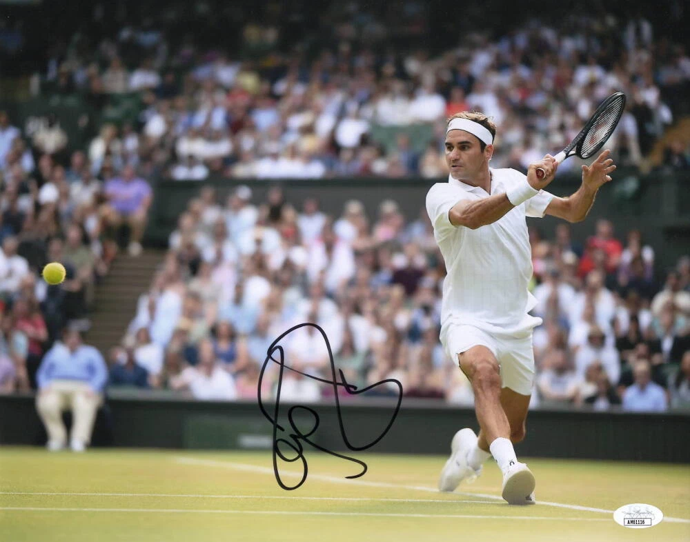 Roger Federer Signed Autograph 11x14 Photo - Tennis Legend Icon GOAT w/ JSA COA
