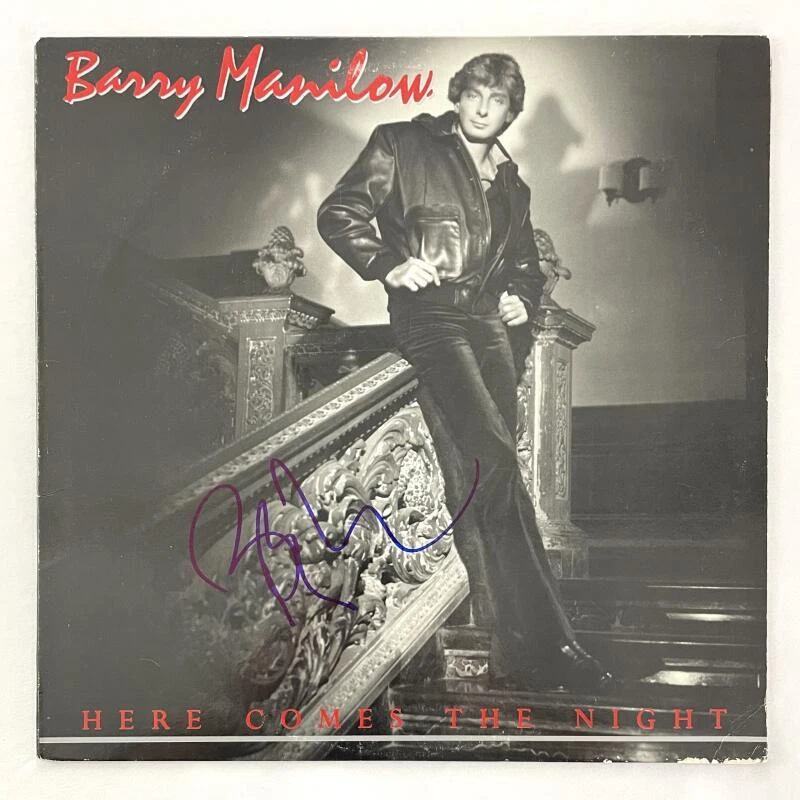 Barry Manilow Signed Autograph Album Vinyl Record - Here Comes the Night Beckett
