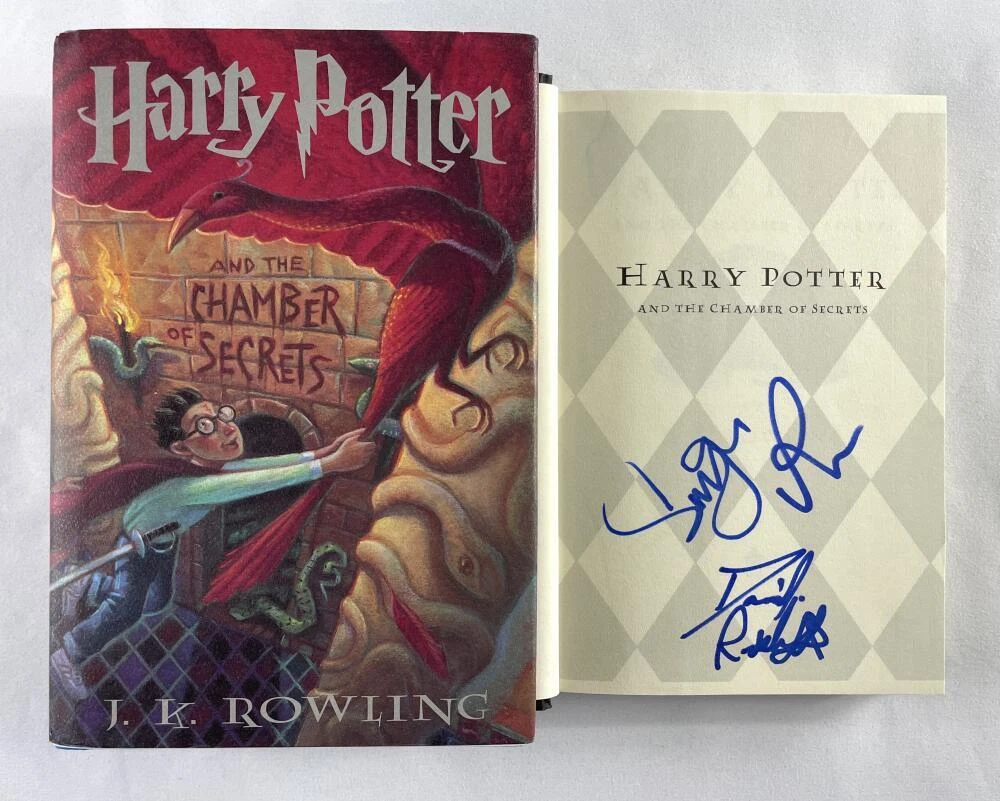 Emma Watson Daniel Radcliffe Rupert Grint Signed Autograph Harry Potter Book JSA
