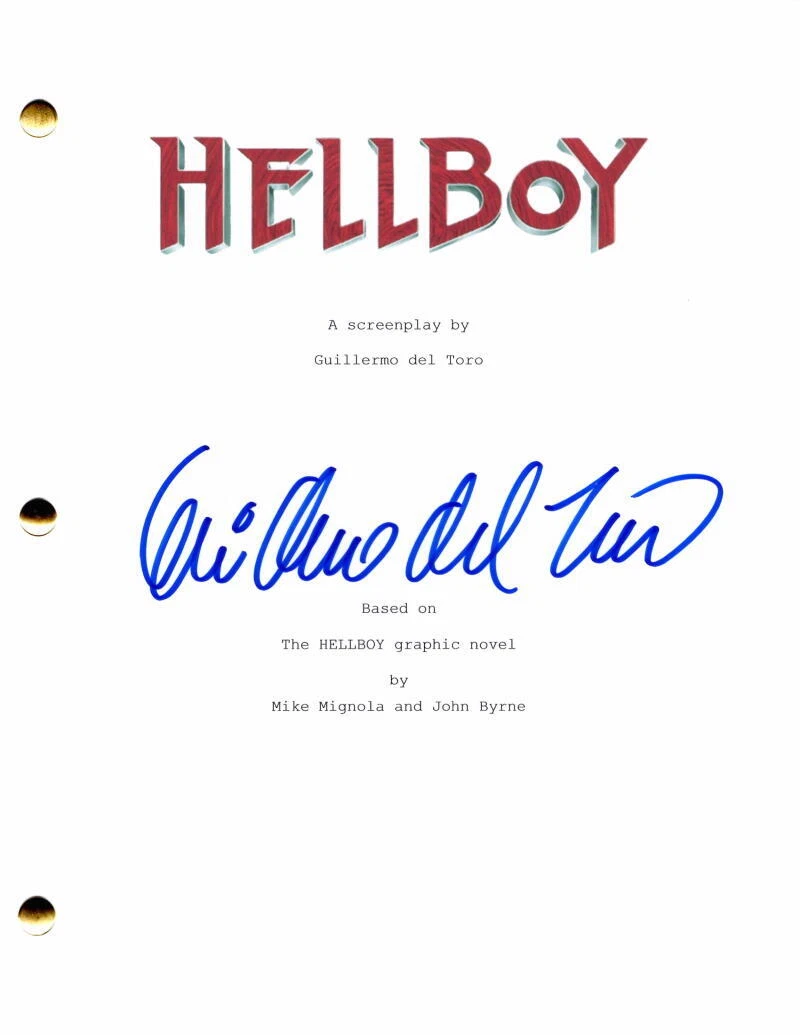 Guillermo del Toro Signed Autograph Hellboy Full Movie Script w/ Ron Perlman
