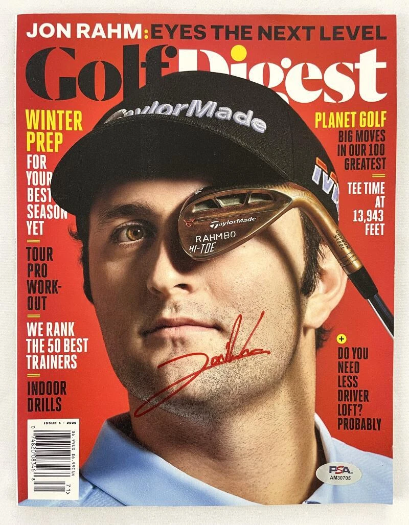 Jon Rahm Signed Autograph Golf Digest Magazine - US Open & Masters Champion PSA
