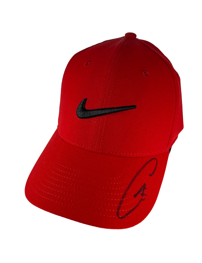 Carlos Alcaraz Signed Autograph Red Nike Tennis Baseball Cap Hat w/ JSA COA
