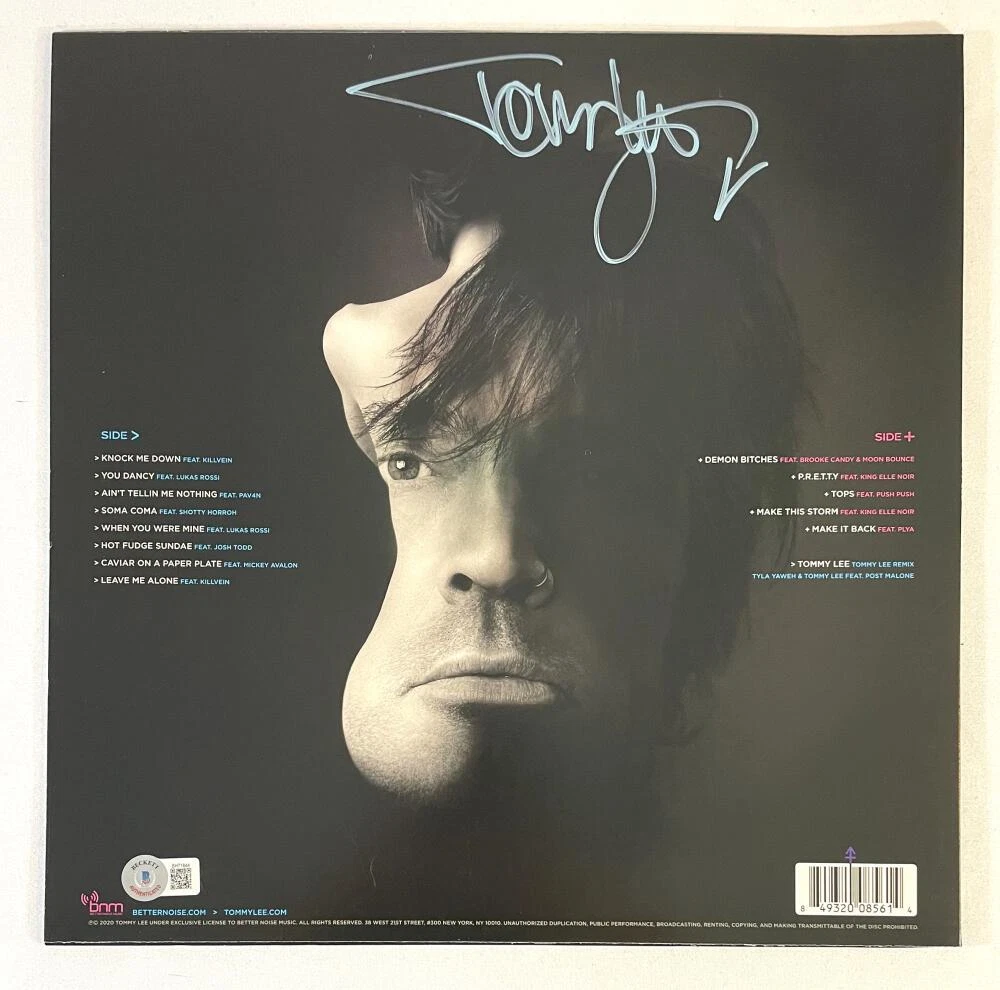 Tommy Lee Motley Crue Signed Autograph Album Vinyl Record LP Andro Beckett COA
