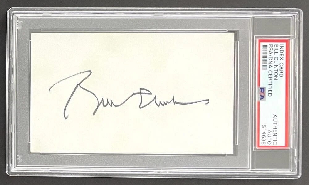 President Bill Clinton Signed Autograph 3x5 Card PSA/DNA Encapsulated Slabbed
