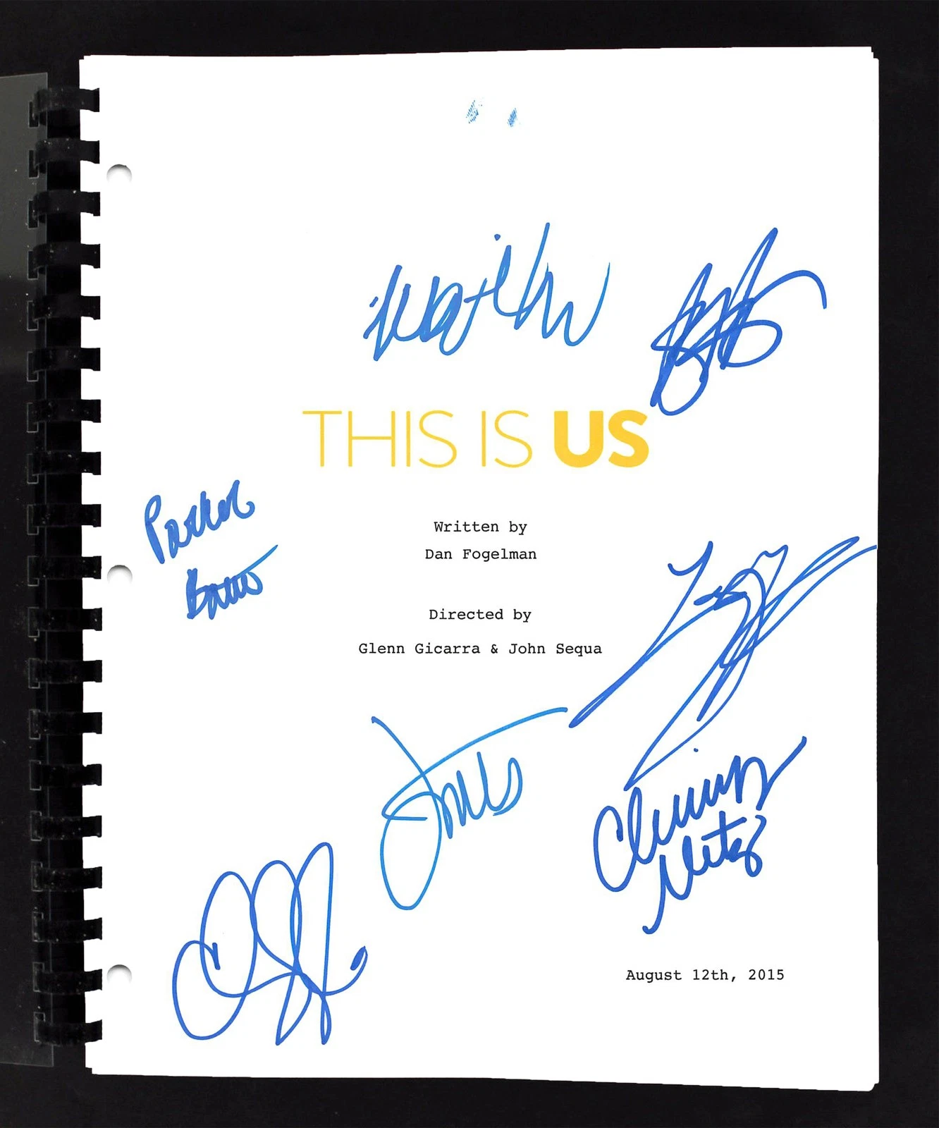 This Is Us Cast (7) Metz, Sullivan, Hartley, +4 Signed Movie Script BAS #AC33456
