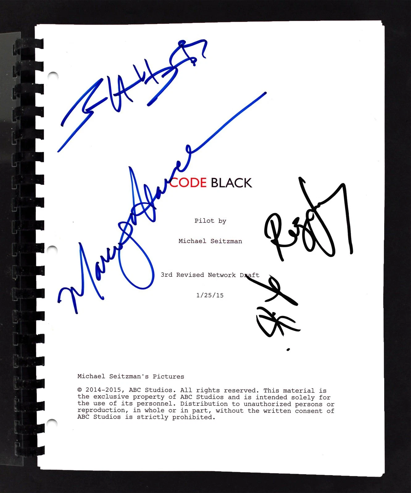 Code Black Cast (4) Harden, Hollingsworth +2 Signed Movie Script BAS #AC33462
