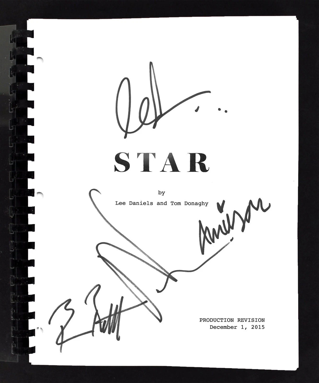 Star Cast (4) Daniels, Bratt, Campbell, & Scott Signed Movie Script BAS #AC33454
