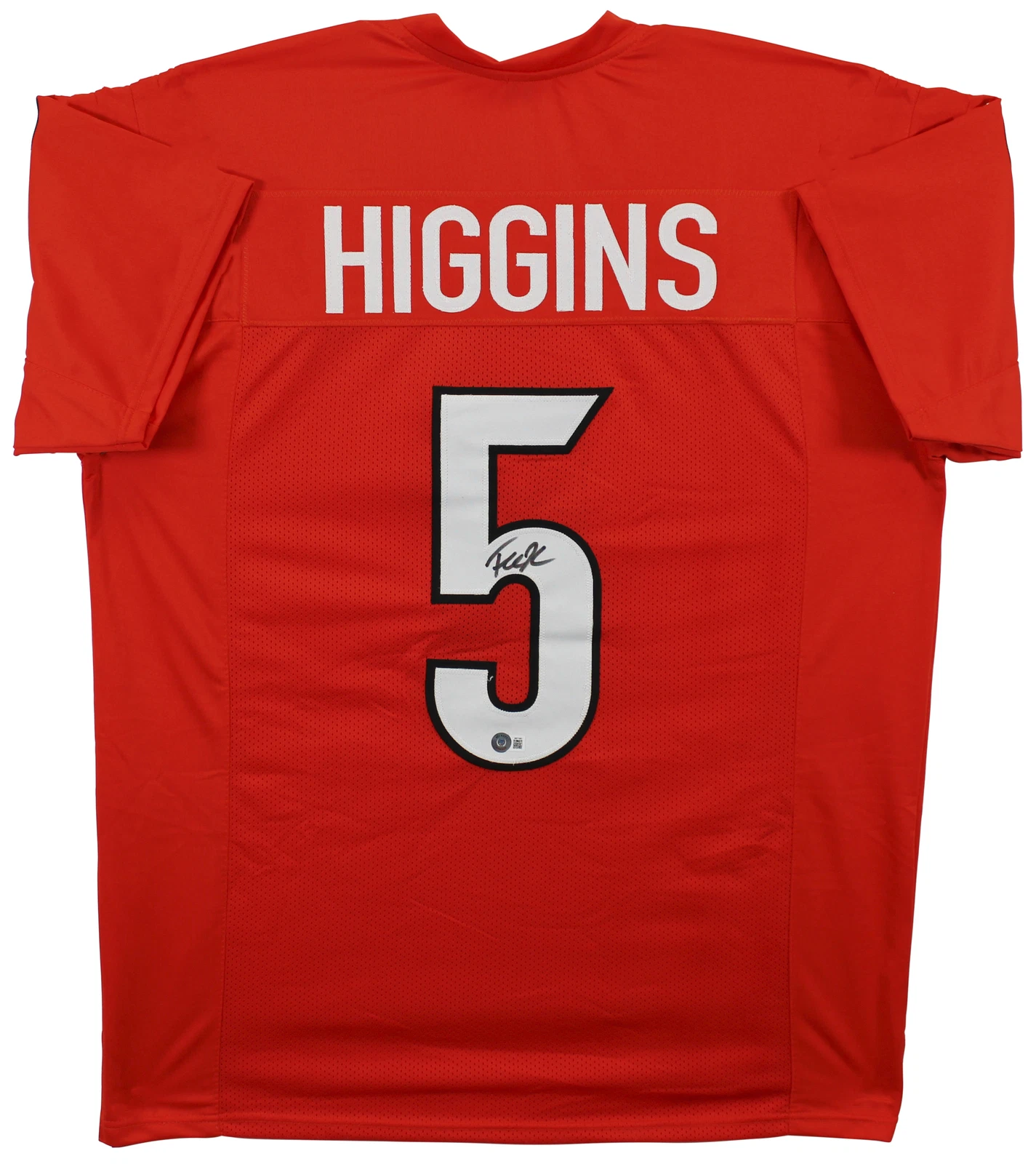 Tee Higgins Authentic Signed Orange Pro Style Jersey Autographed BAS Witnessed
