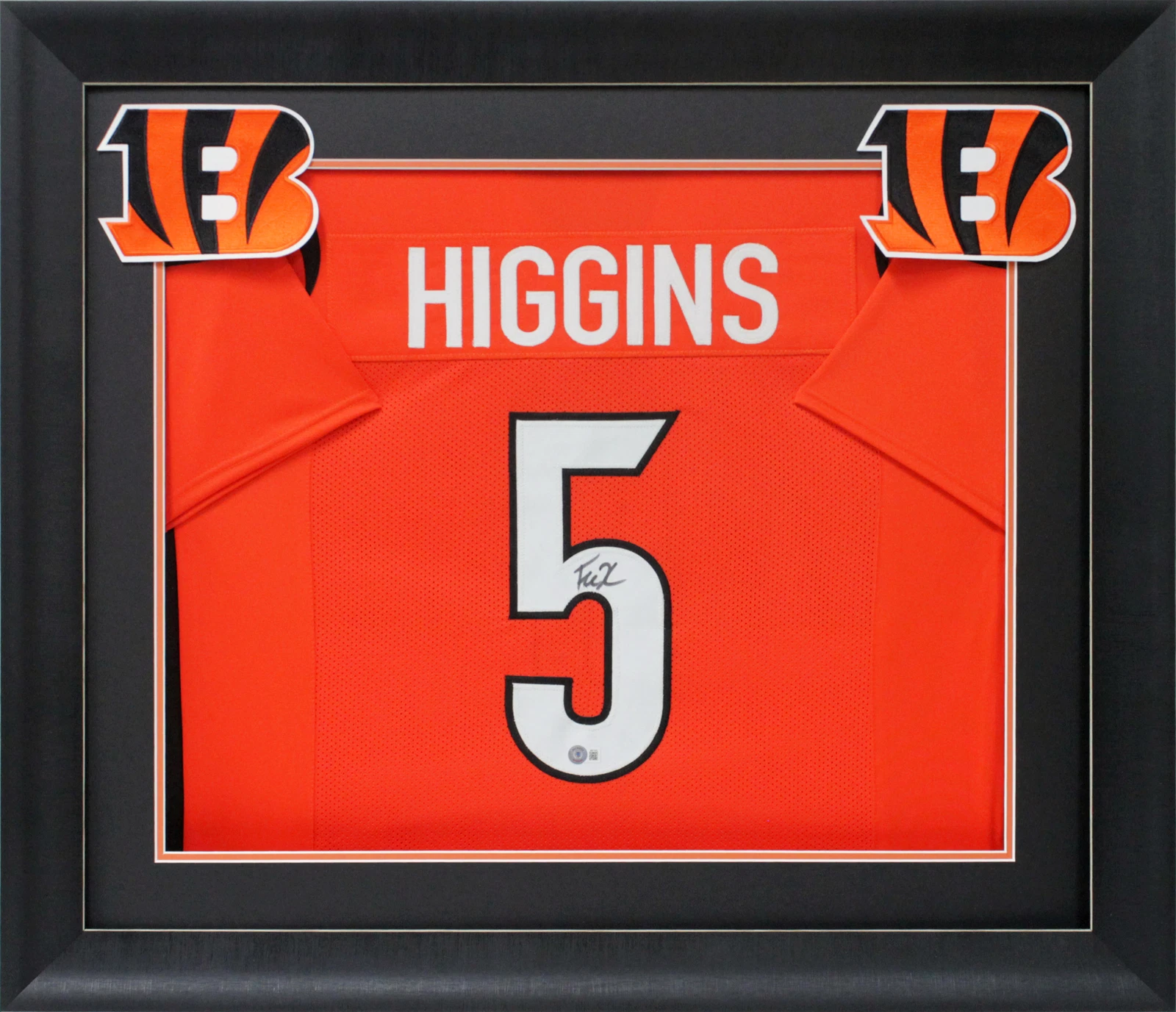 Tee Higgins Authentic Signed Orange Pro Style Framed Jersey BAS Witnessed
