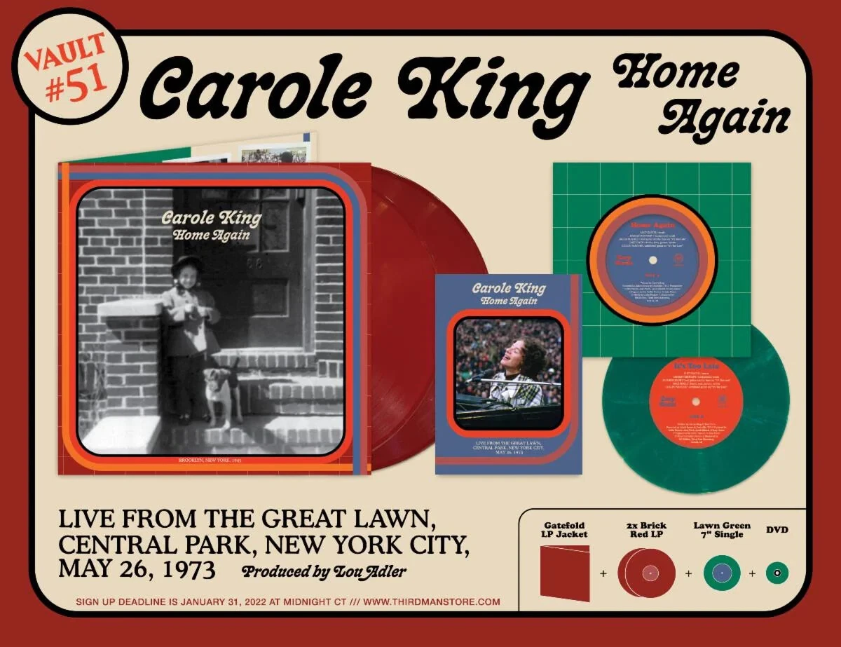CAROL KING LIVE 1973 VINYL/FILM VAULT PACKAGE 51 THIRDMAN RECORDS (JACK WHITE)
 COLLECTIBLE MEMORABILIA