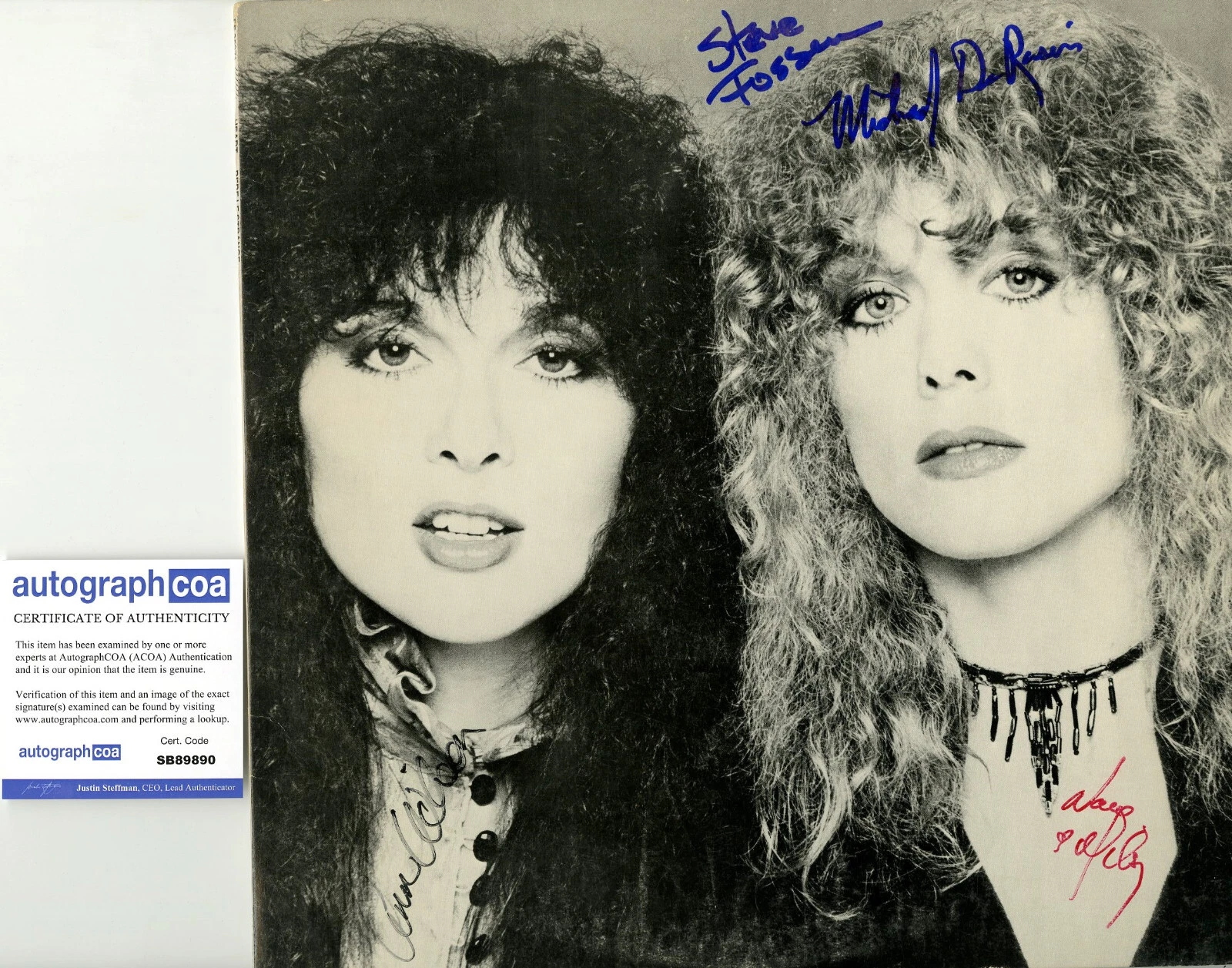 HEART SIGNED VINYL RECORD ACOA ANN, NANCY WILSON,STEVE, MIKE BEBE LE STRANGE
 COLLECTIBLE MEMORABILIA