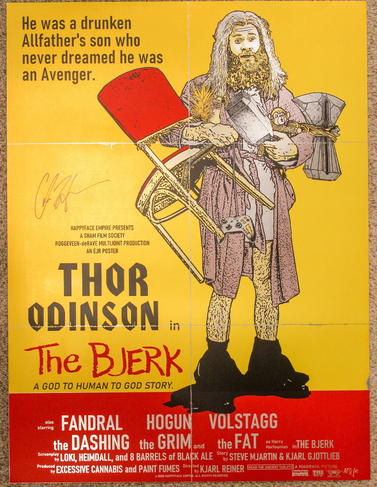 MARVEL’S THOR CHRIS HEMSWORTH SIGNED EXTREMELY RARE SCREEN PRINT POSTER #AP
 COLLECTIBLE MEMORABILIA