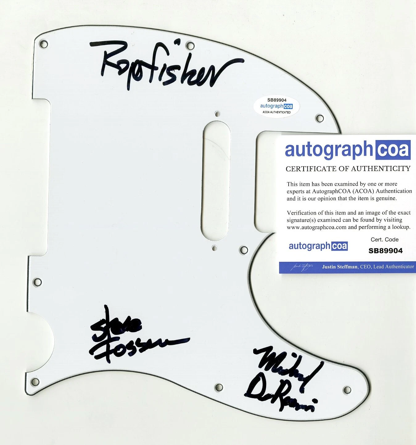 HEART BAND ROGER FISHER MICHAEL DEROSIER STEVE FOSSEN SIGNED PIC GUARD ACOA
 COLLECTIBLE MEMORABILIA