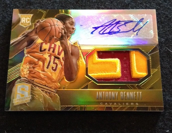 13-14 Spectra Gold RPA Rookie Patch Autograph Anthony Bennett RC Auto 10/10 1/1
