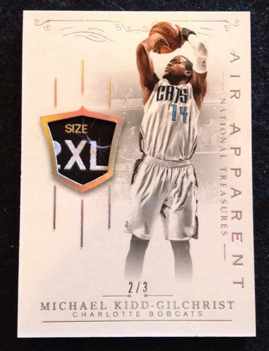13-14 NATIONAL TREASURES Michael Kidd Gilchrist AIR APPARENT LAUNDRY TAG 2/3
