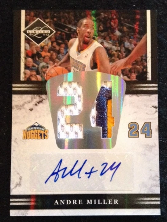 2011-12 Limited Jumbo Jersey Numbers Signatures Prime #3 Andre Miller 9/25 Sp
