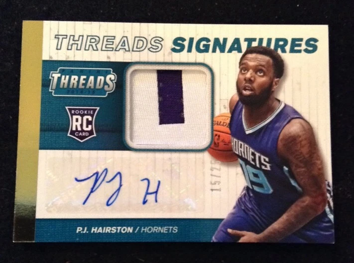 2014/15 PANINI THREADS BASKETBALL #34 P.J. HAIRSTON AUTO RELIC RC 15/25
