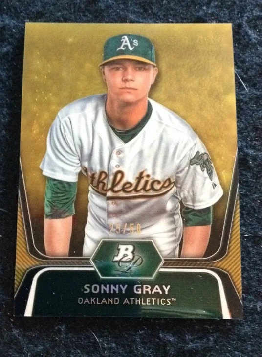 2012 BOWMAN PLATINUM - PROSPECT - GOLD REFRACTOR - SONNY GRAY /50
