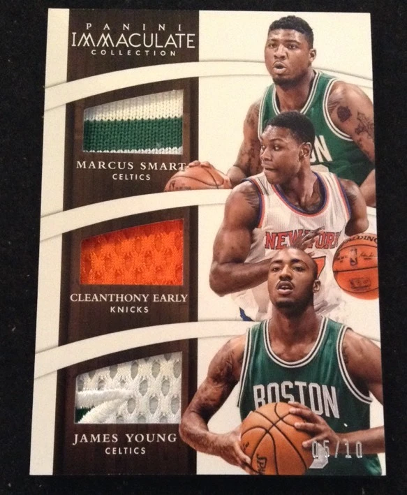 2014-15 IMMACULATE MARCUS SMART EARLY JAMES YOUNG RC TRIPLE PATCH #’D 5/10 SSP COLLECTIBLE MEMORABILIA