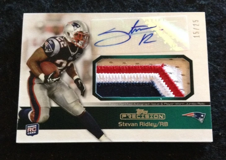 2011 Topps Precision Stevan Ridley Auto Jumbo Jersey 3 Color #/25 Rookie Pats
