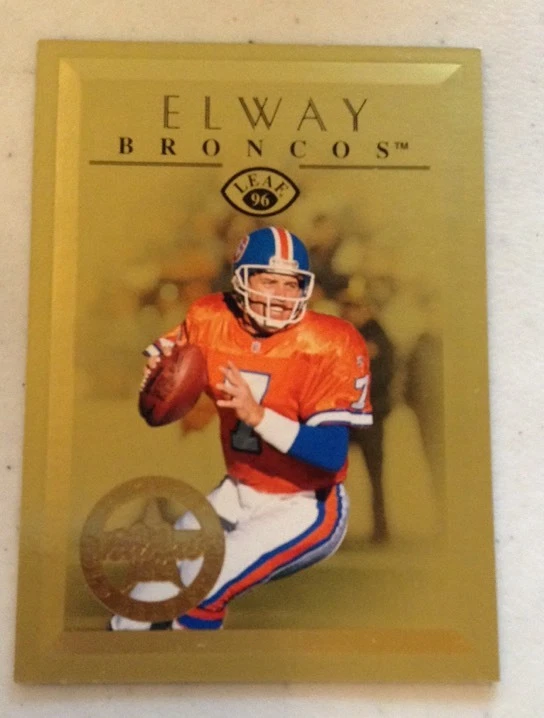 ~JOHN ELWAY 1996 LEAF 22 KARAT GOLD LEAF STARS 1320/2500
