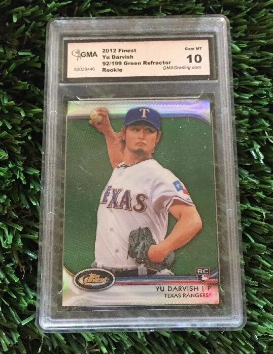 2012 Finest Green Refractors #35 Yu Darvish 92/199 Texas Rangers Gem Mint 10
