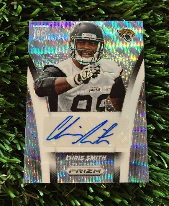 2014 Panini Prizm Chris Smith Light Blue Wave Prizm Auto #ED 18/35 Jaguars
