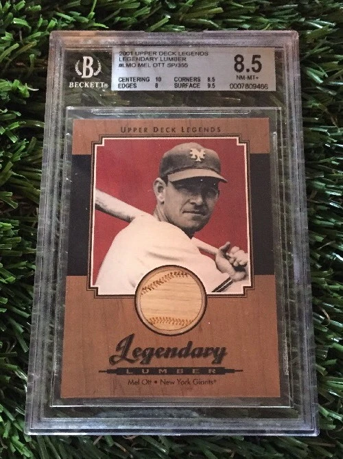 2001 Upper Deck Legends Mel Ott Legendary Lumber Beckett 8.5 NM-MT
