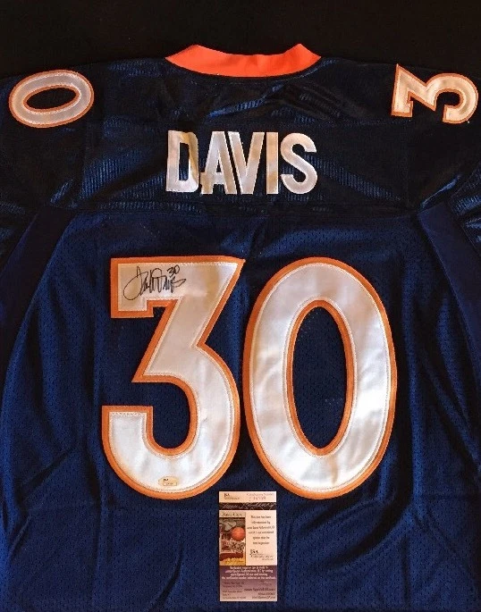 TERRELL DAVIS DENVER BRONCOS Blue MITCHEL & NESS JERSEY JSA/COA LEGEND SB Patch
