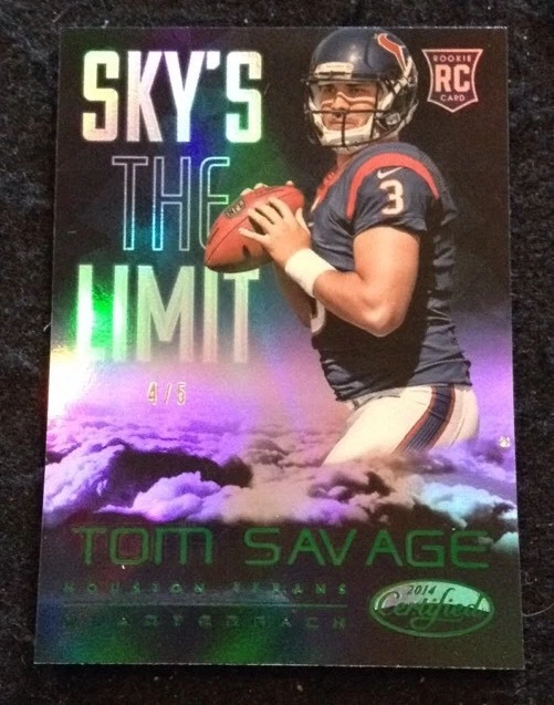 2014 Certified Sky's the Limit Tom Savage 4/5 Ssp Wow
