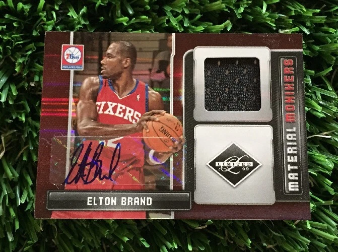 2009-10 PANINI LIMITED ELTON BRAND PATCH/AUTO MATERIAL MONIKERS #D /25
