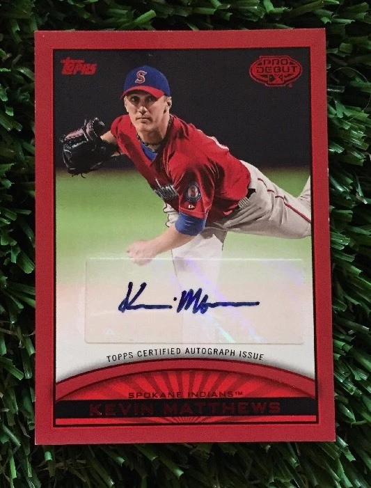 2012 Topps Pro Debut Red Autographs #KM Kevin Matthews #ED 1/1 True 1/1
