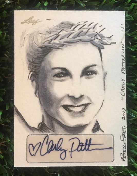 Leaf 2013 Masterworks CARLY PATTERSON Hand Drawn Sketch/AUTO #d 1/1 Simeti
