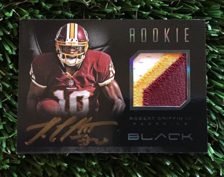2012 Panini Black Robert Griffin RG3 PRIME 3 COLOR PATCH AUTO RC #/349 REDSKINS

