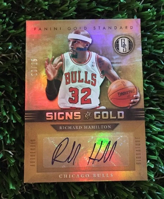 2012-13 PANINI GOLD STANDARD RICHARD HAMILTON SIGNS OF GOLD AUTO #/25 BULLS
