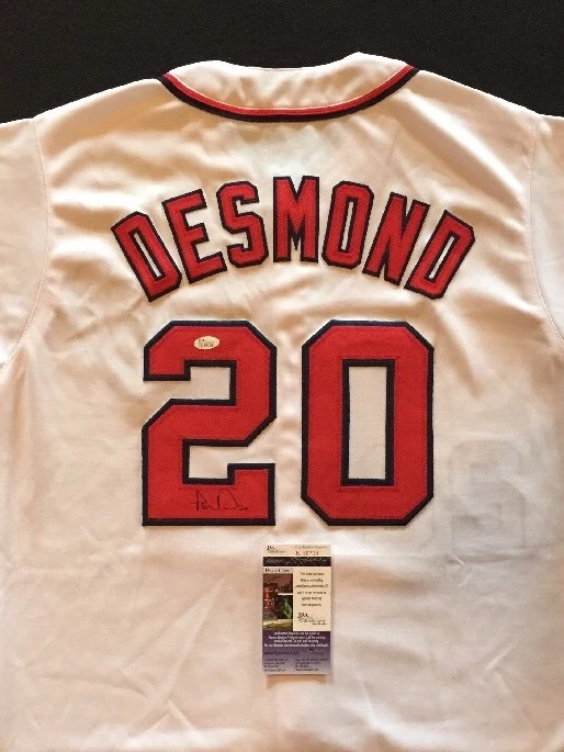 IAN DESMOND WASHINGTON NATIONALS White SIGNED JSA/COA JERSEY BEAUTIFUL!
