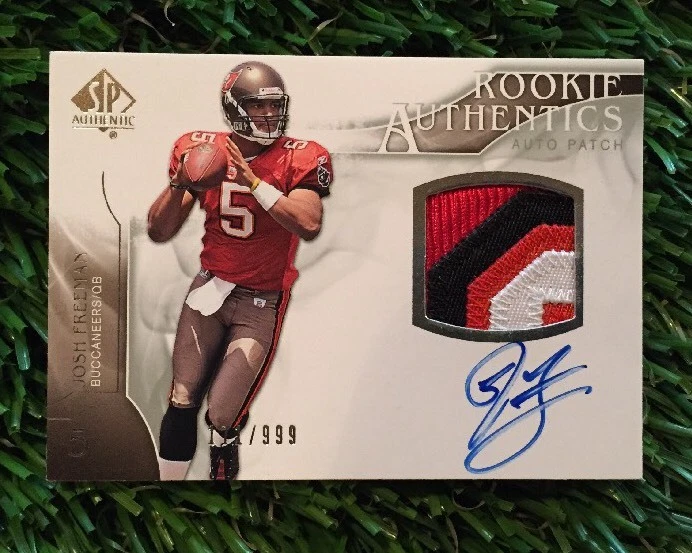 2009 UD SP Authentic Josh Freeman Rookie Jersey Auto RC /999 Bucs SICK PATCH
