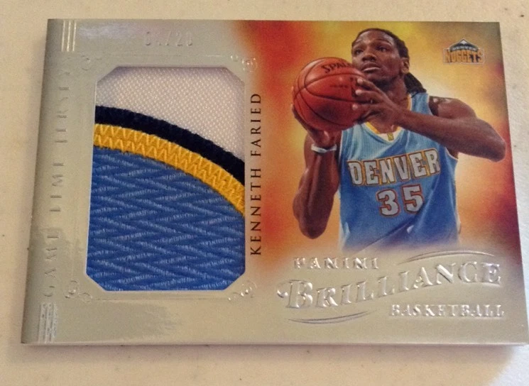 2012-13 PANINI BRILLIANCE GAME TIME JERSEY 4 Color Patch KENNETH FARIED 4/20
