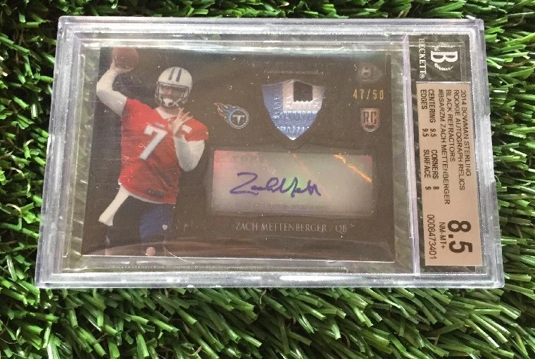 2014 Bowman Sterling ZACH METTENBERGER Black Autograph Patch #ED /50 BGS 8.5 NM

