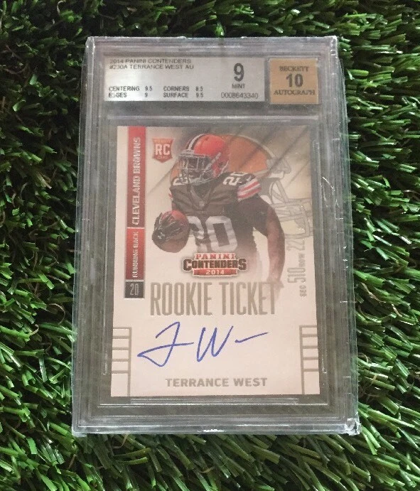 2014 Contenders TERRANCE WEST RC Rookie Autograph BGS 9 Auto 10 BROWNS
